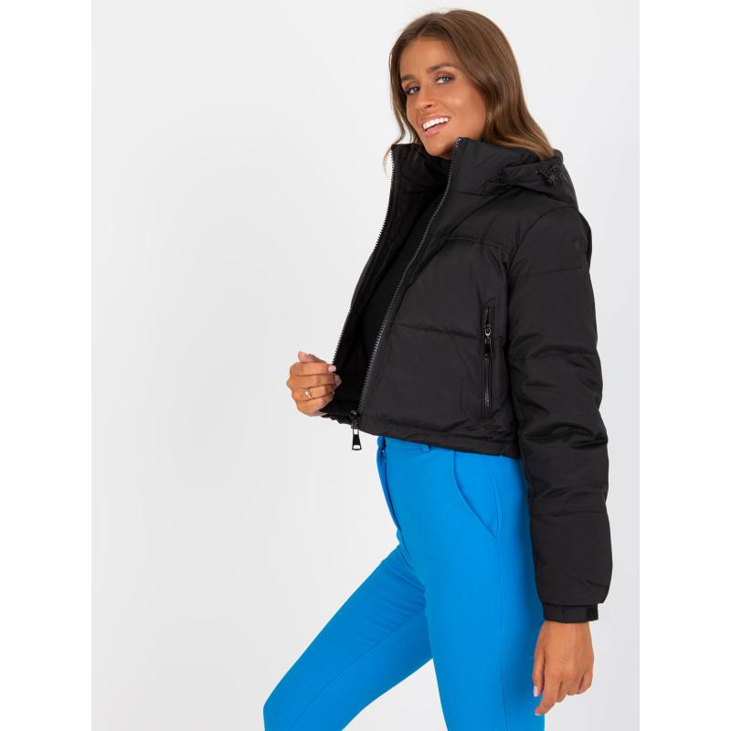 Dámská bunda s kapucí krátká zimní RENATA černá 
