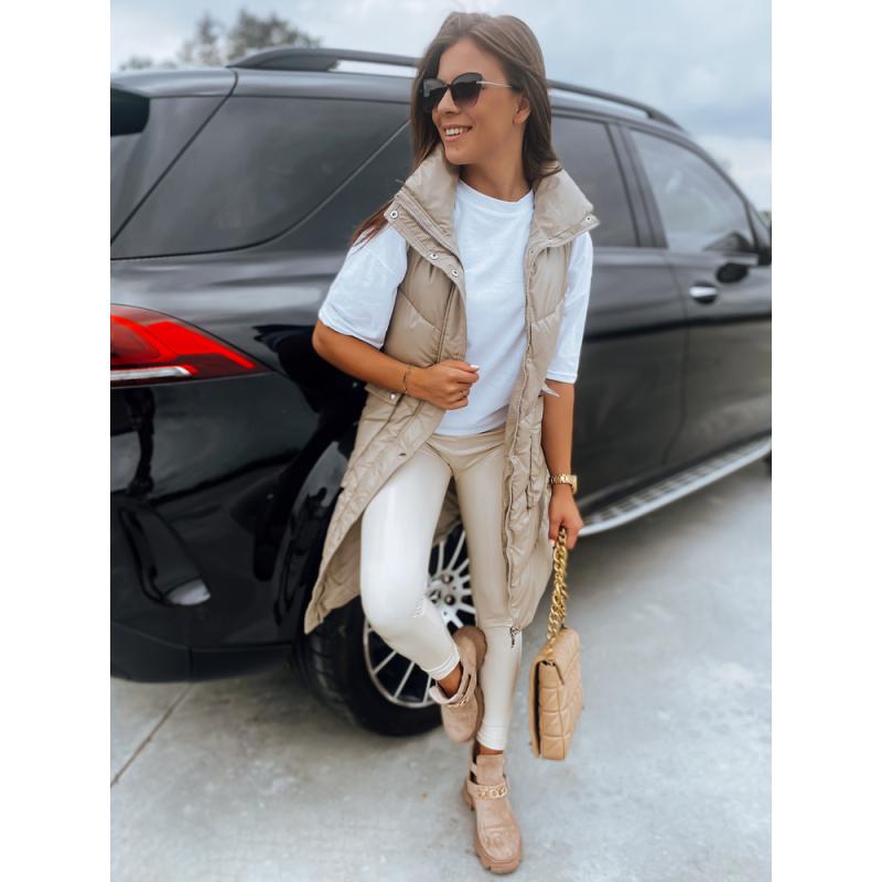 Női steppelt mellény MARIEL bézs színű