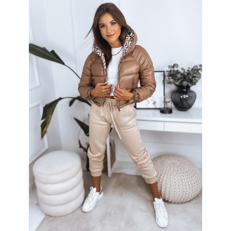 Dámska bunda obojstranná prešívaná HERMES hnedá