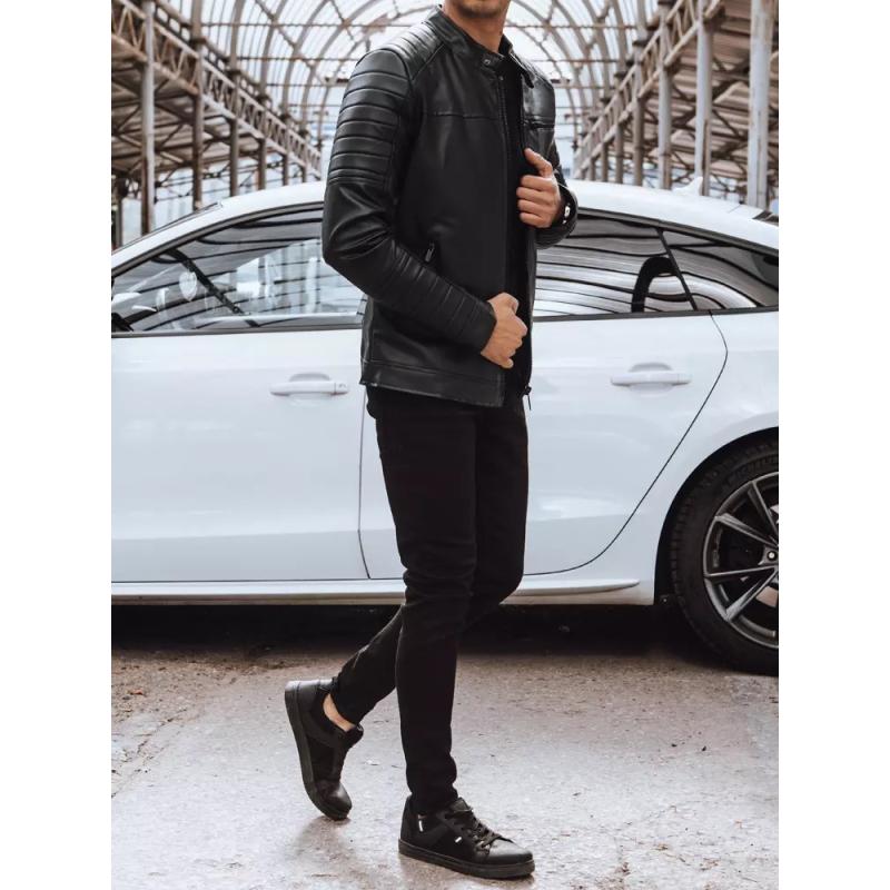 Férfi bőrdzseki ADDIE fekete