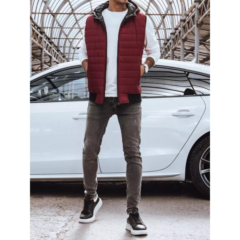 Férfi mellény DONTE bordó