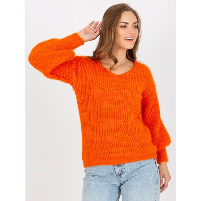 Dámský svetr s mohérem OCH BELLA oranžový 