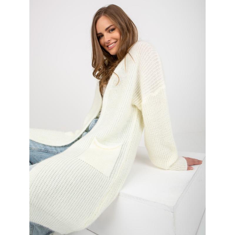 Dámský svetr s kapsami OCH BELLA ecru 