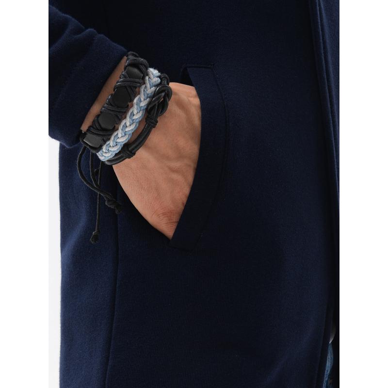 Pánská mikina s kapucí na zip HAGA námořnická modrá