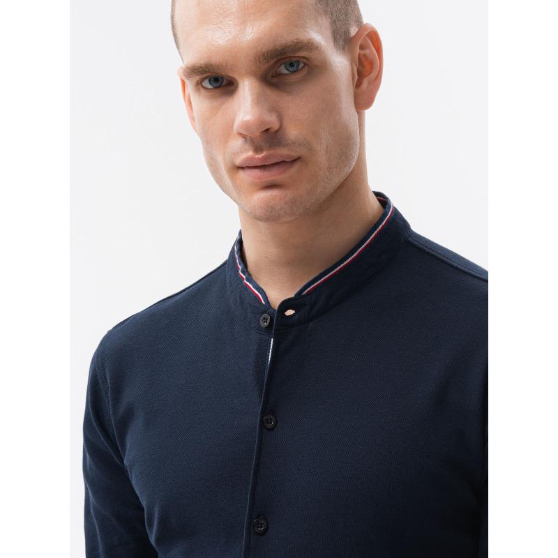 Pánská košile s dlouhým rukávem WARNER tmavě modrá