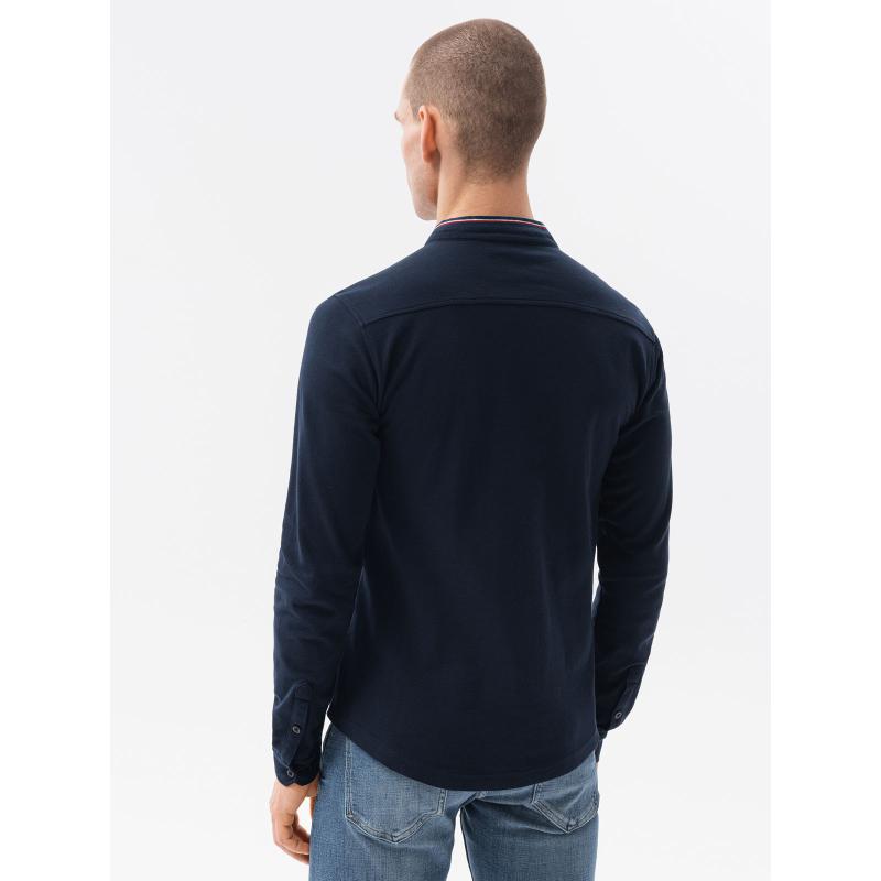 Pánská košile s dlouhým rukávem WARNER tmavě modrá