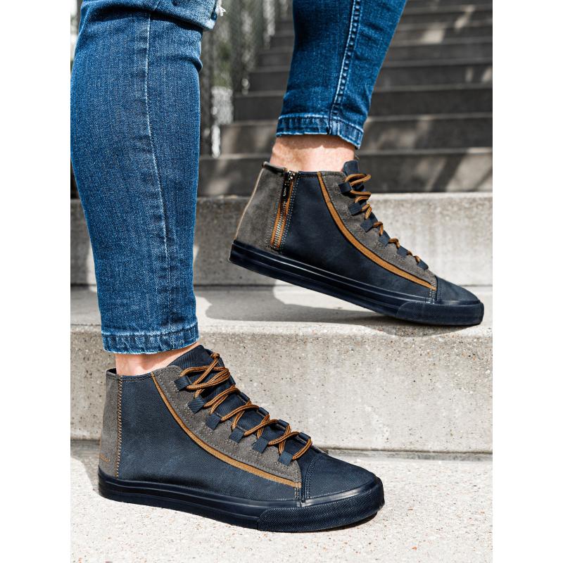 Férfi tornacipő kontrasztos elemekkel – sötétkék V2 OM-FOTH-0140