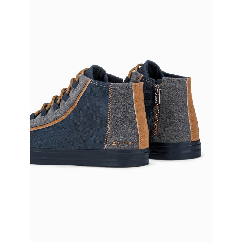 Férfi tornacipő kontrasztos elemekkel – sötétkék V2 OM-FOTH-0140