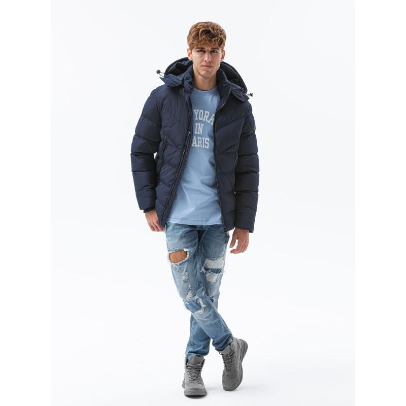 Pánská zimní bunda MESSIAH tmavě modrá