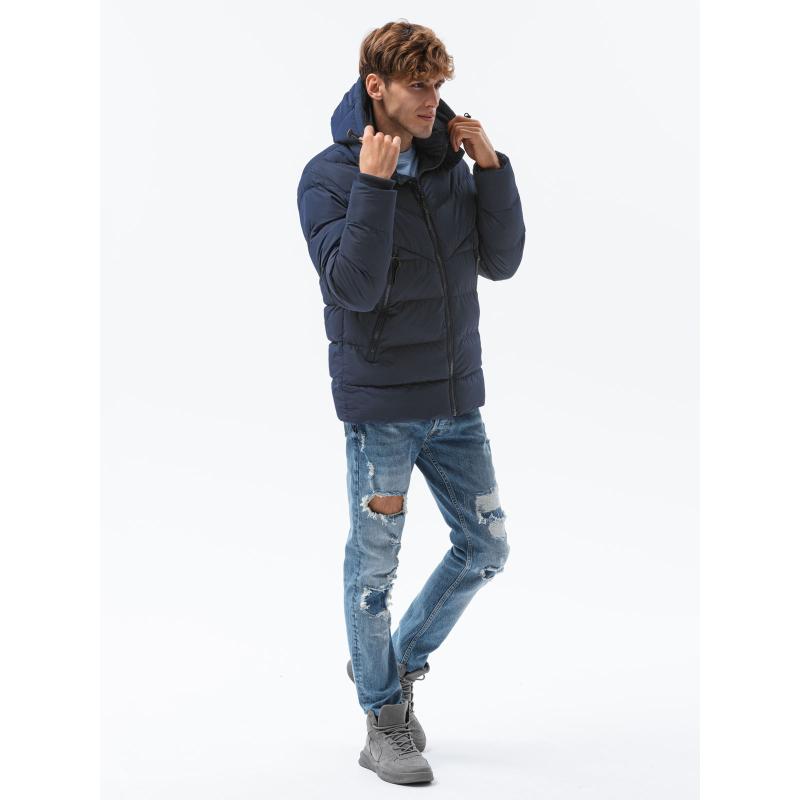 Pánská zimní bunda MESSIAH tmavě modrá