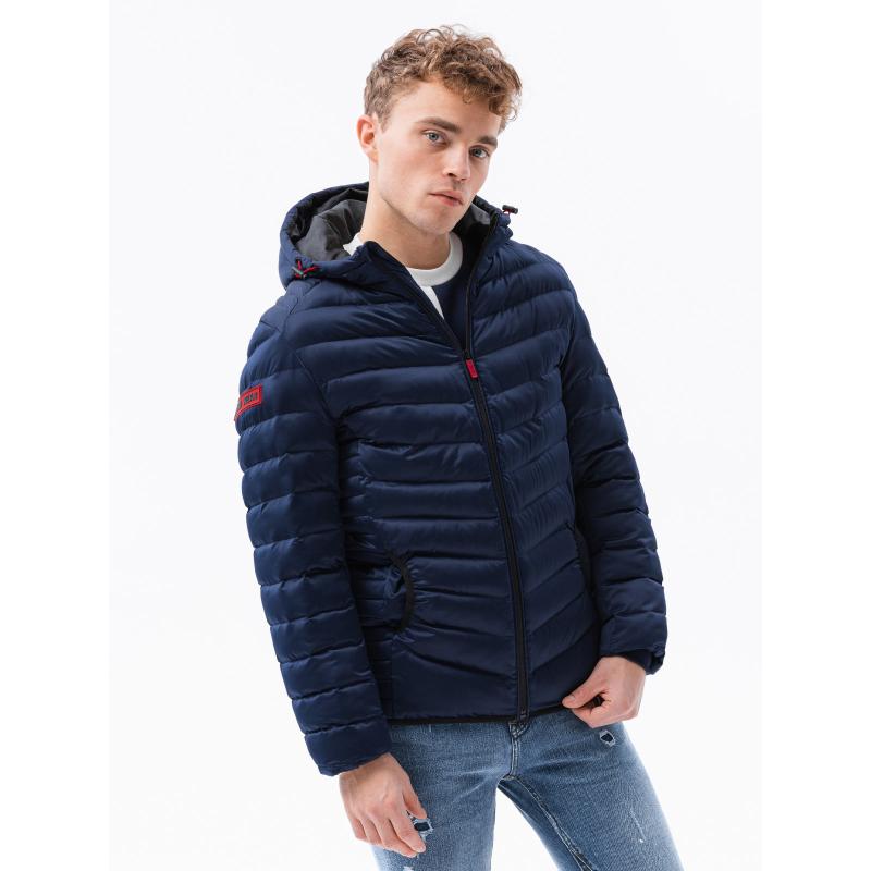 Férfi steppelt kabát ROWEN sötétkék