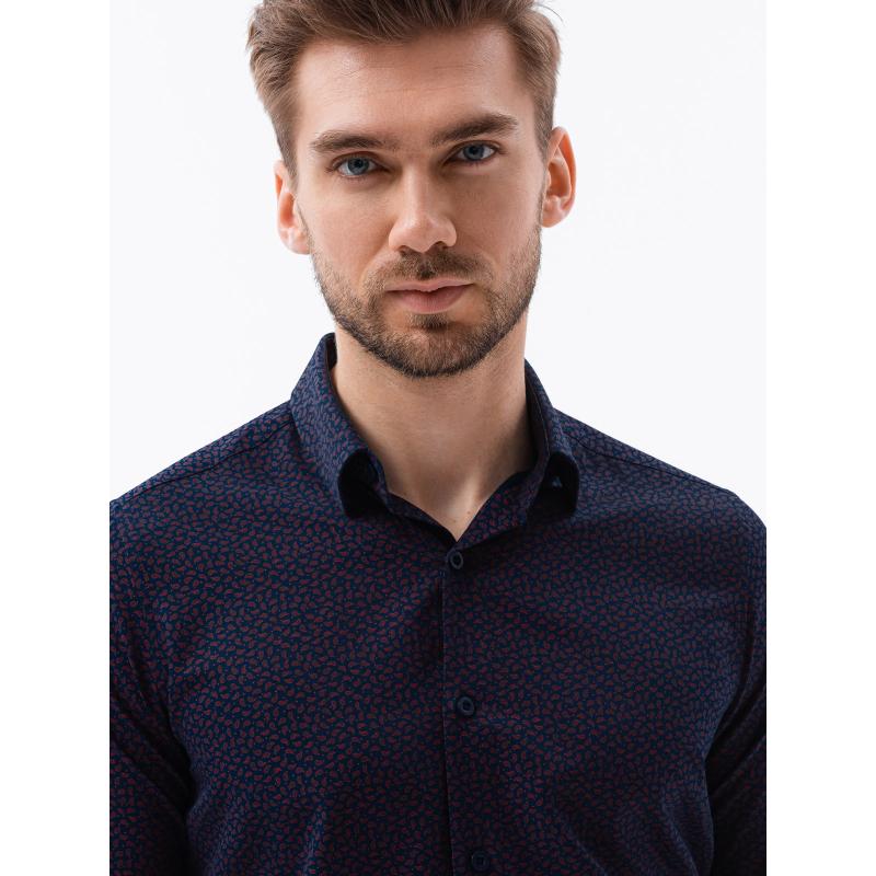 Pánske tričko s dlhým rukávom FRANKLIN námornícka modrá/červená