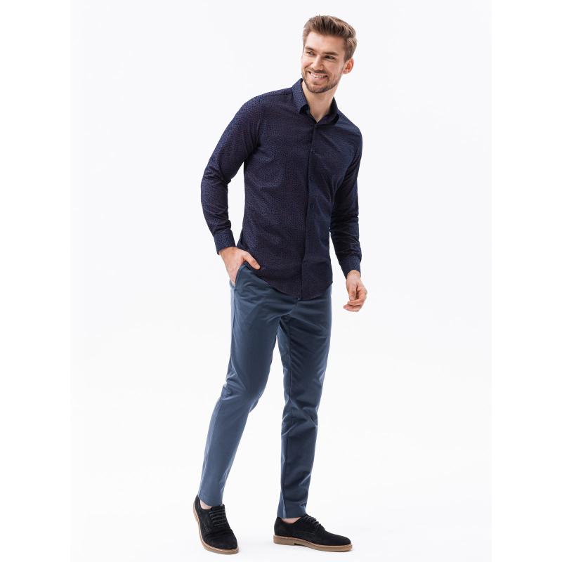 Pánske tričko s dlhým rukávom FRANKLIN námornícka modrá/červená