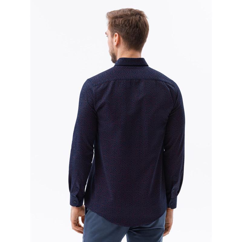 Pánske tričko s dlhým rukávom FRANKLIN námornícka modrá/červená