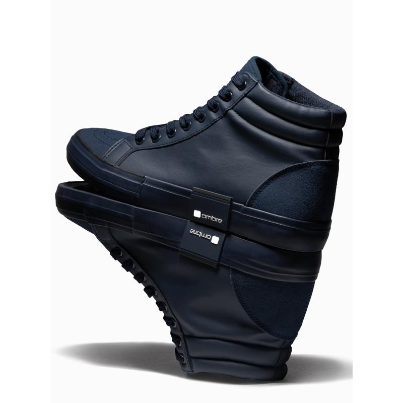 Klasszikus férfi magas cipő varrott felsőrésszel – sötétkék V3 OM-FOTH-0127