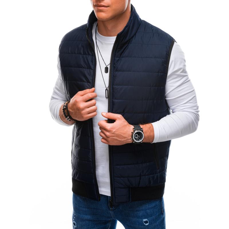 Férfi steppelt mellény DERICK sötétkék