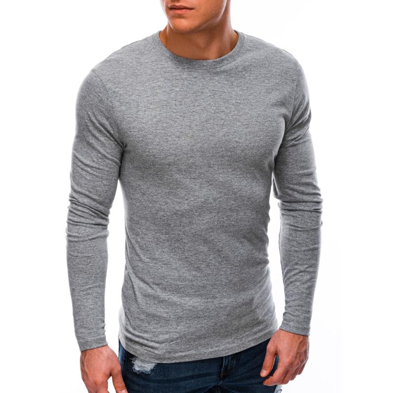 Pánske jednofarebné tričko s dlhým rukávom MICHAEL šedé
