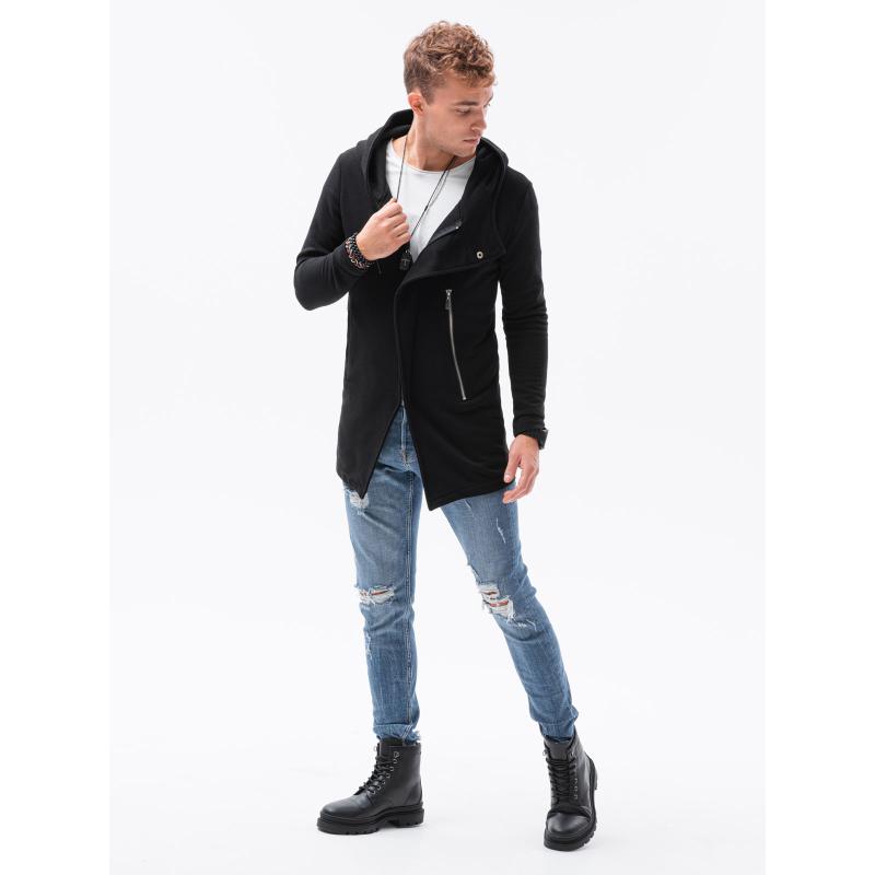 Férfi HAGA cipzáras kapucnis pulóver fekete