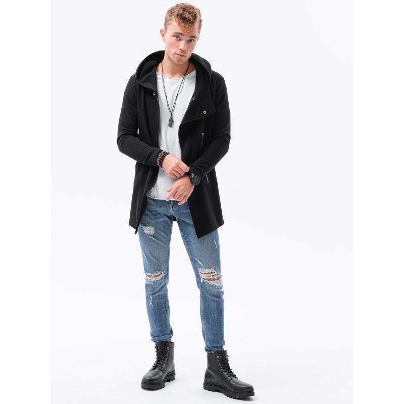 Férfi HAGA cipzáras kapucnis pulóver fekete