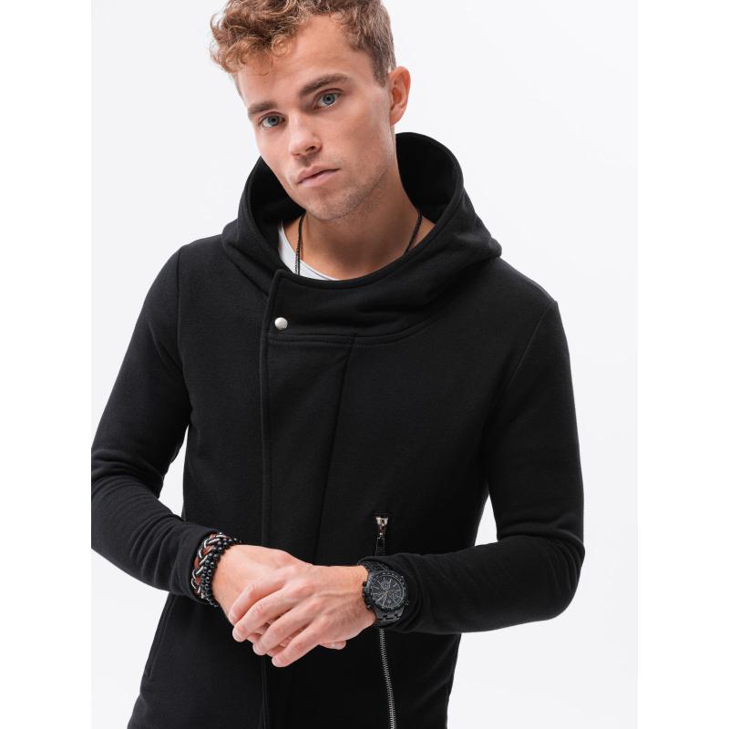 Férfi HAGA cipzáras kapucnis pulóver fekete