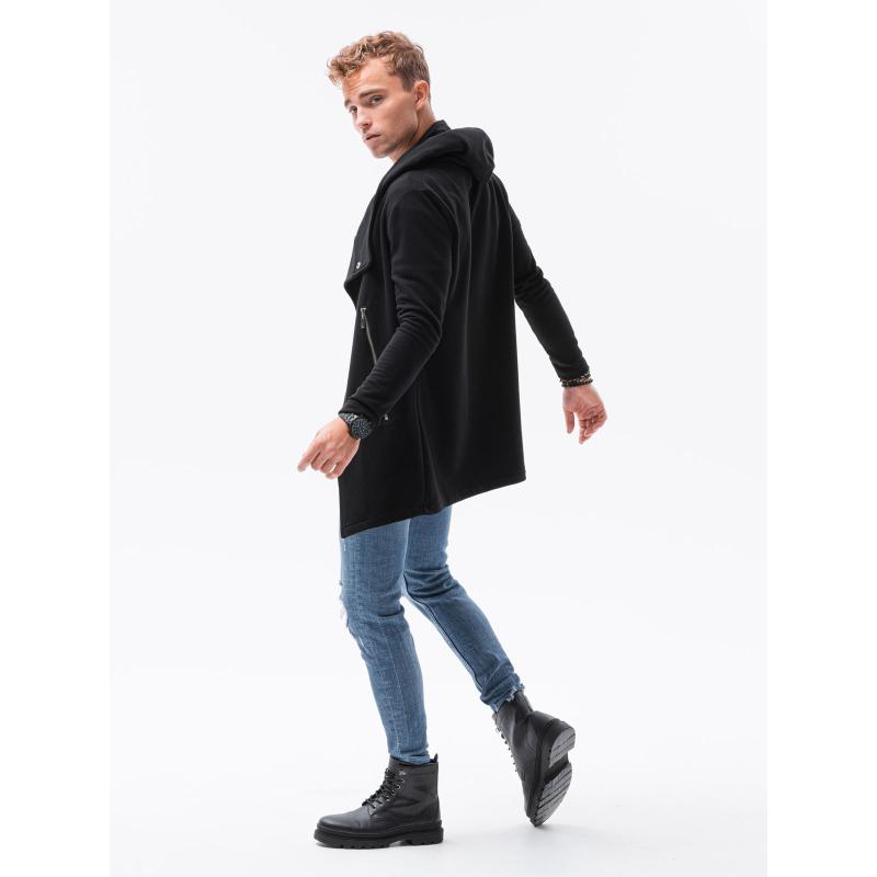 Férfi HAGA cipzáras kapucnis pulóver fekete