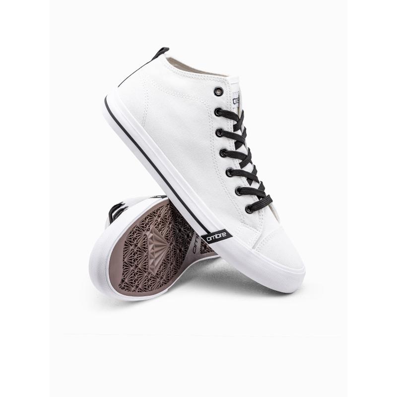 Férfi cipő kontrasztos elemekkel – fehér V1 OM-FOTH-0125