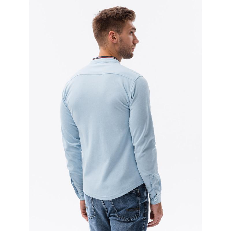 Pánské tričko s dlouhým rukávem ABRA modré