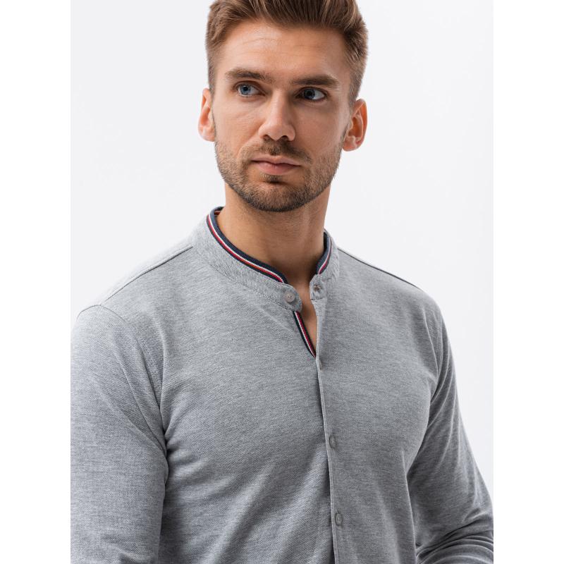 Pánske tričko s dlhým rukávom ABRA sivé