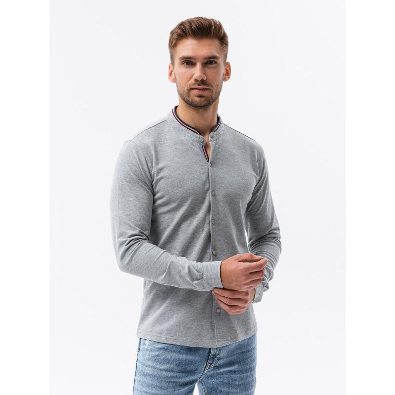 Pánske tričko s dlhým rukávom ABRA sivé