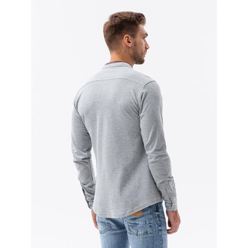 Pánske tričko s dlhým rukávom ABRA sivé