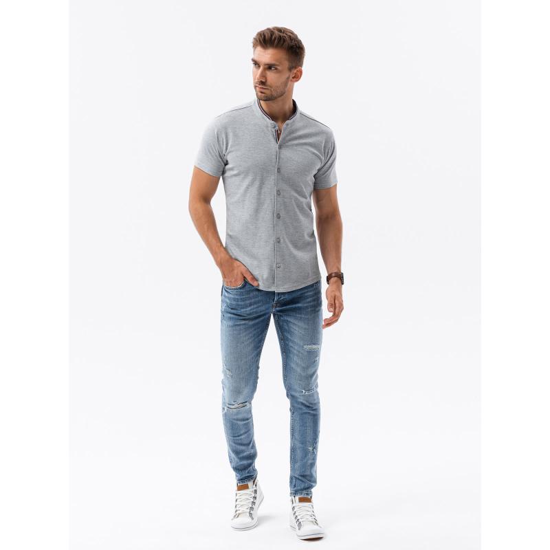 Férfi rövid ujjú ing THEO szürke