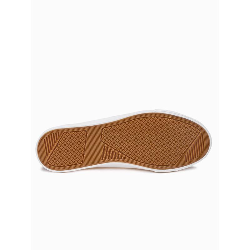 Férfi cipők kontrasztos elemekkel – fehér V1 OM-FOTH-0140