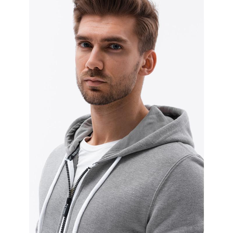 Pánska mikina na zips FREDDY šedá melange