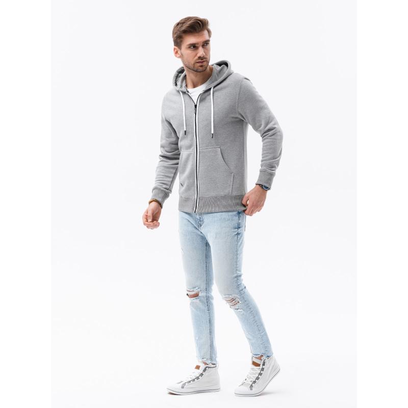 Pánska mikina na zips FREDDY šedá melange