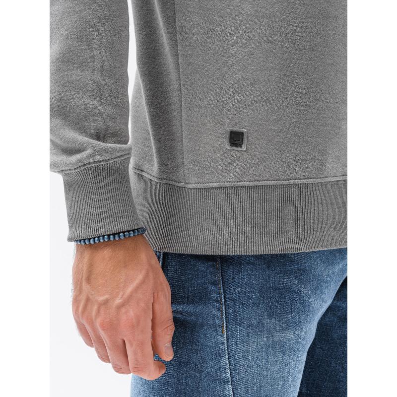 Férfi sima kapucnis pulóver JERRY szürke melange