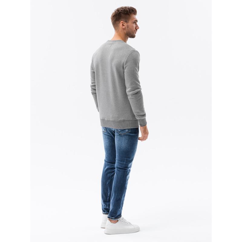 Férfi sima kapucnis pulóver JERRY szürke melange