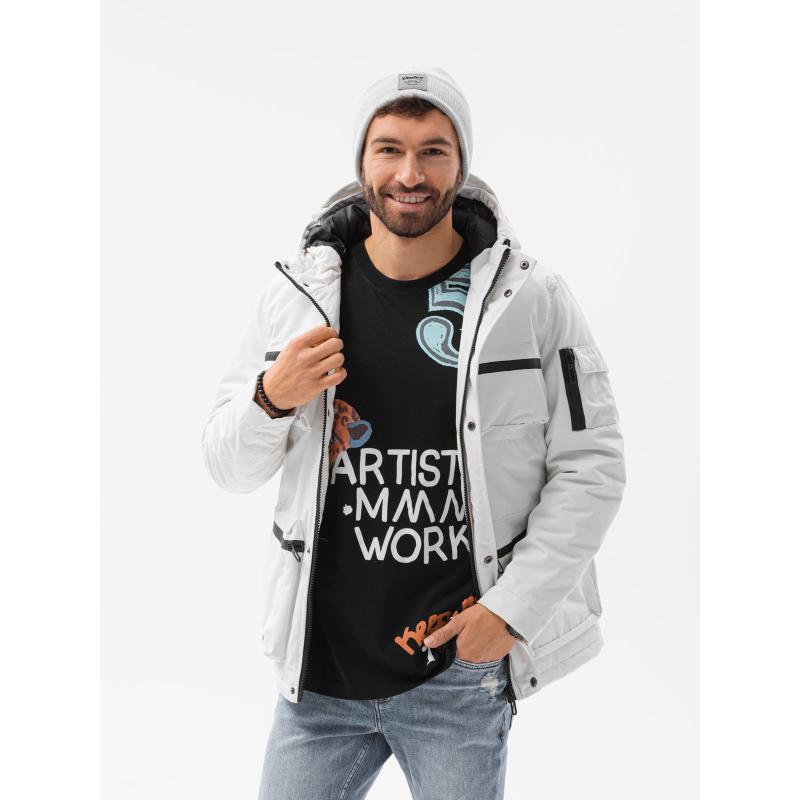 Pánská prošívaná zimní bunda KONNOR bílá