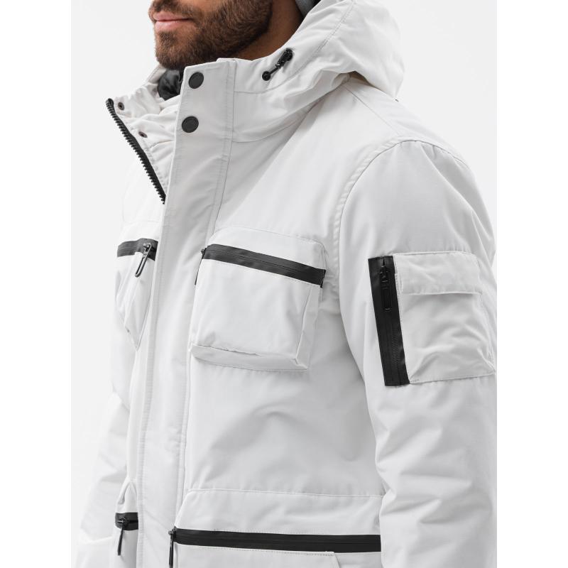 Pánská prošívaná zimní bunda KONNOR bílá