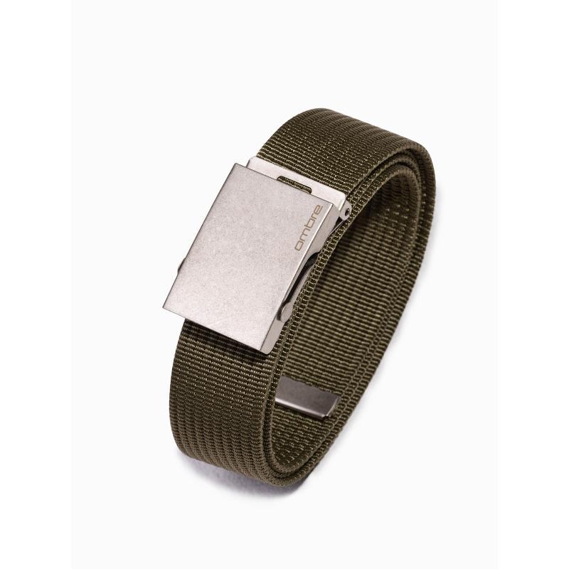 Pánský žíněný pás BRAIDEN khaki barva