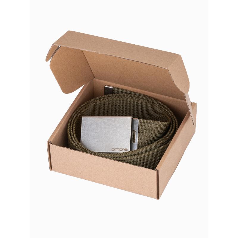 Pánský žíněný pás BRAIDEN khaki barva