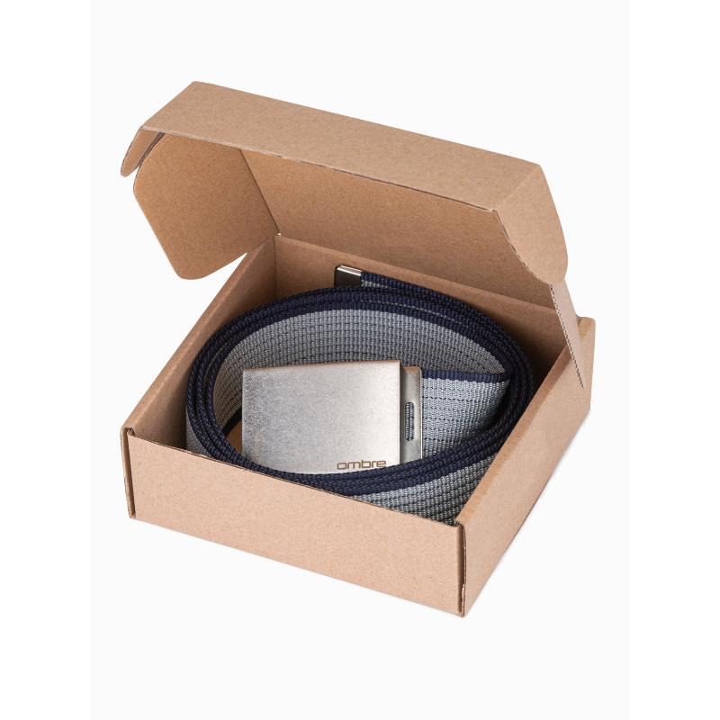 Pánsky žinený pás MIKE sivý