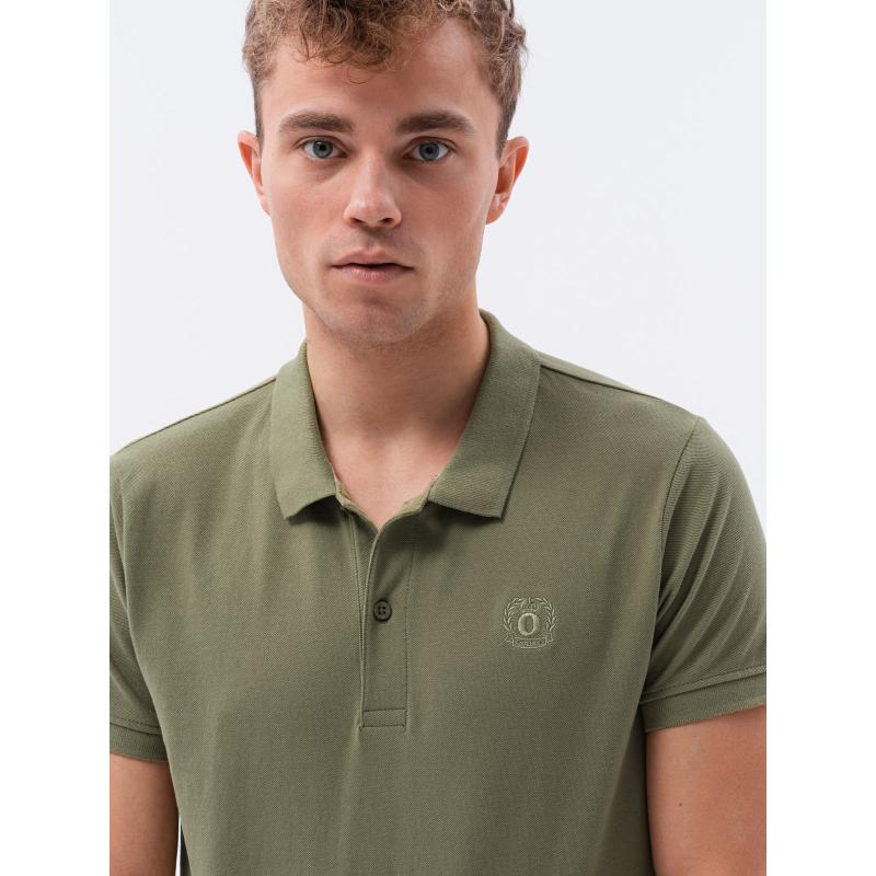 Pánska hladká polokošeľa VAL olivová