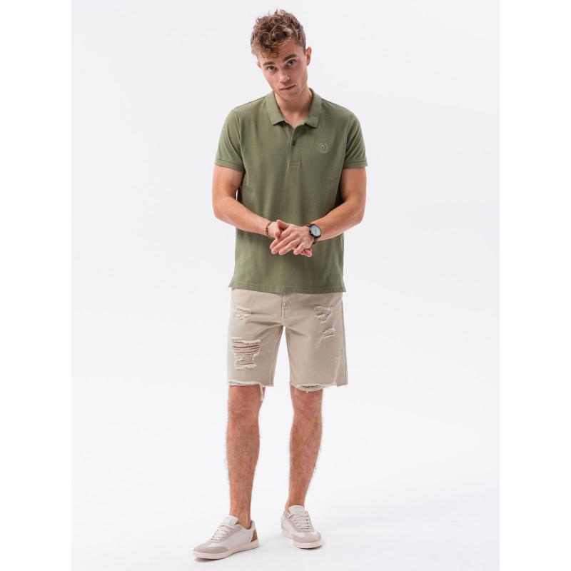 Pánska hladká polokošeľa VAL olivová