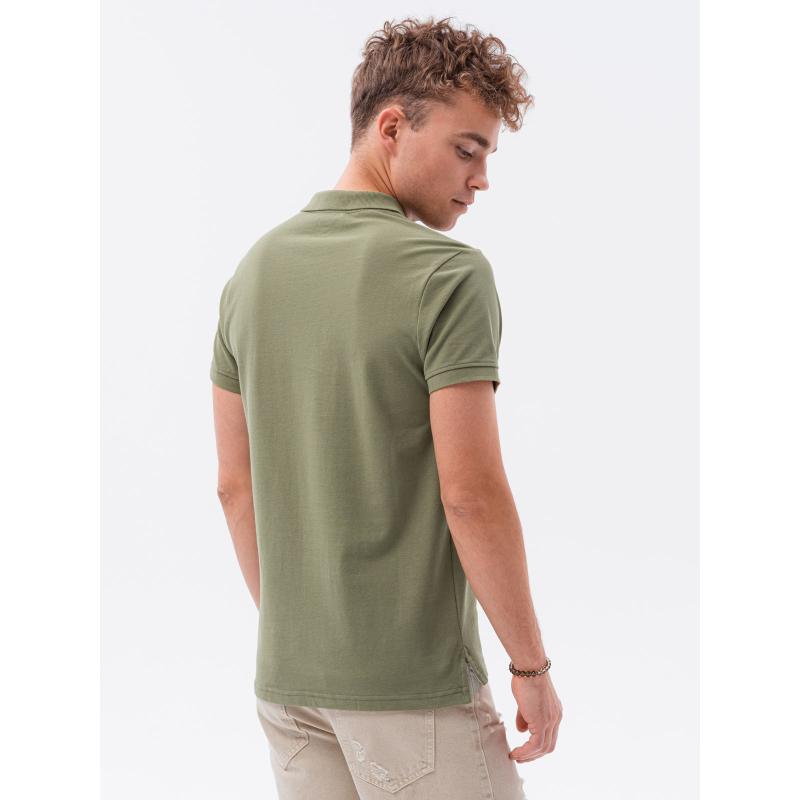 Pánska hladká polokošeľa VAL olivová