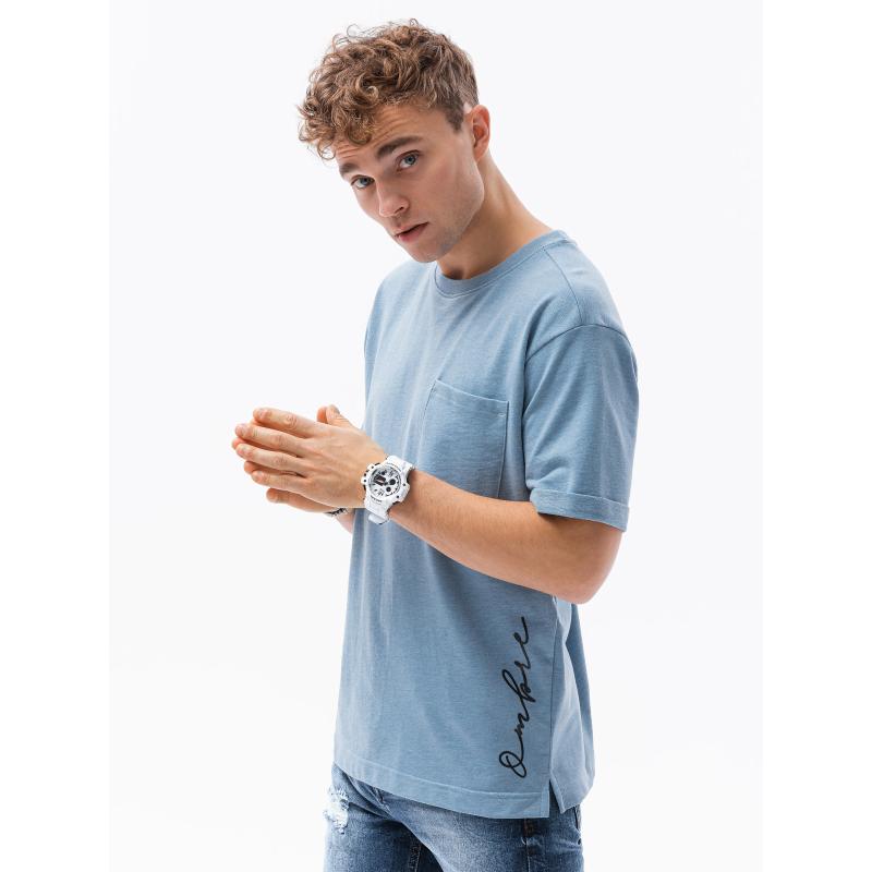 Férfi nyomtatott póló ABAD kék