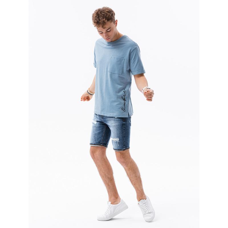 Férfi nyomtatott póló ABAD kék