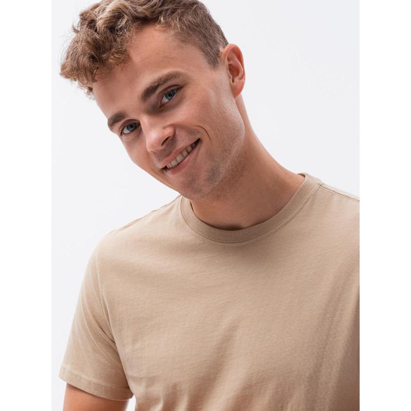 Pánske jednofarebné tričko HARRIE béžová