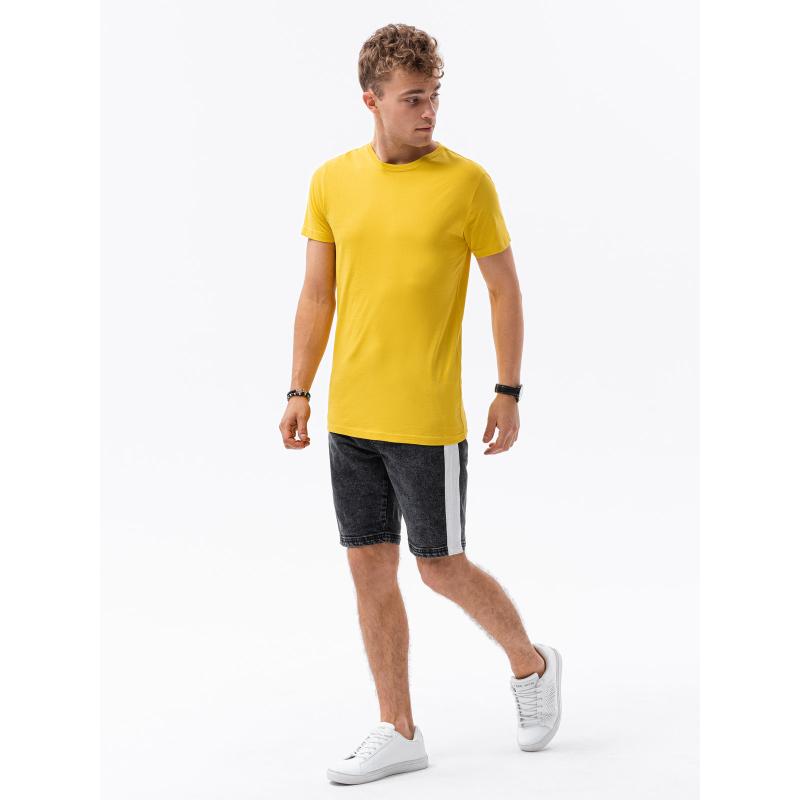 Férfi egyszínű póló HARRIE sárga