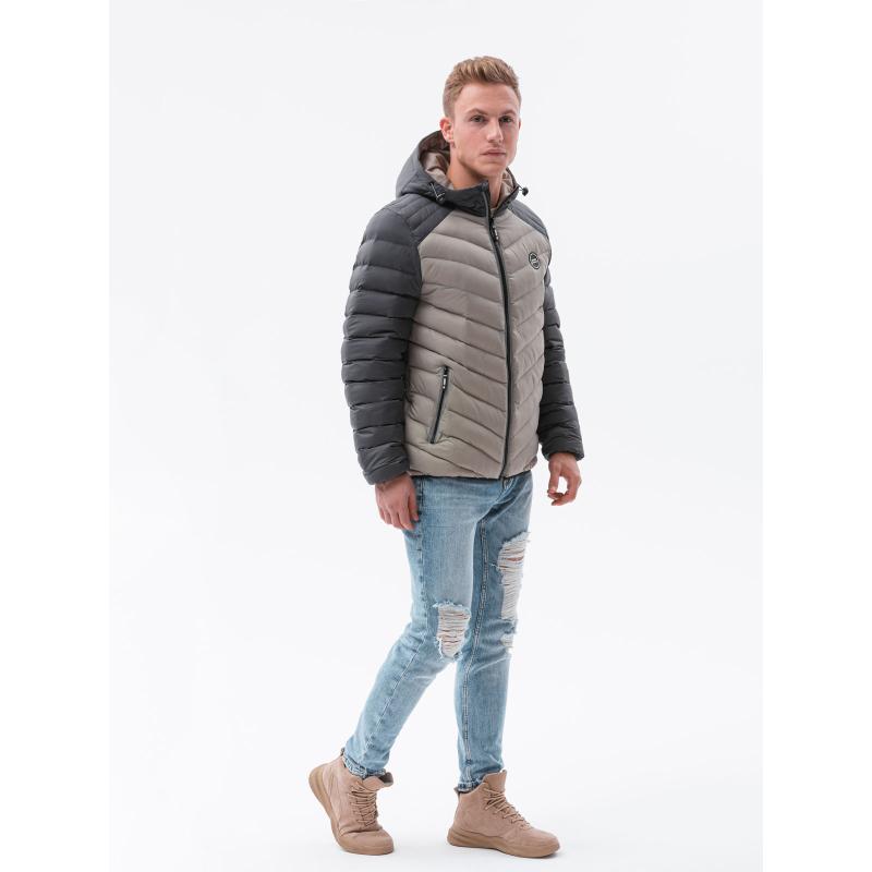 Pánska bunda prešívaná MAXIMO svetlo šedá