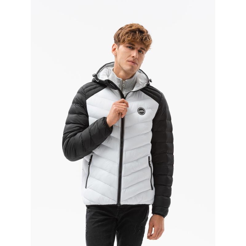 Pánska bunda prešívaná medzisezónna ELI biela